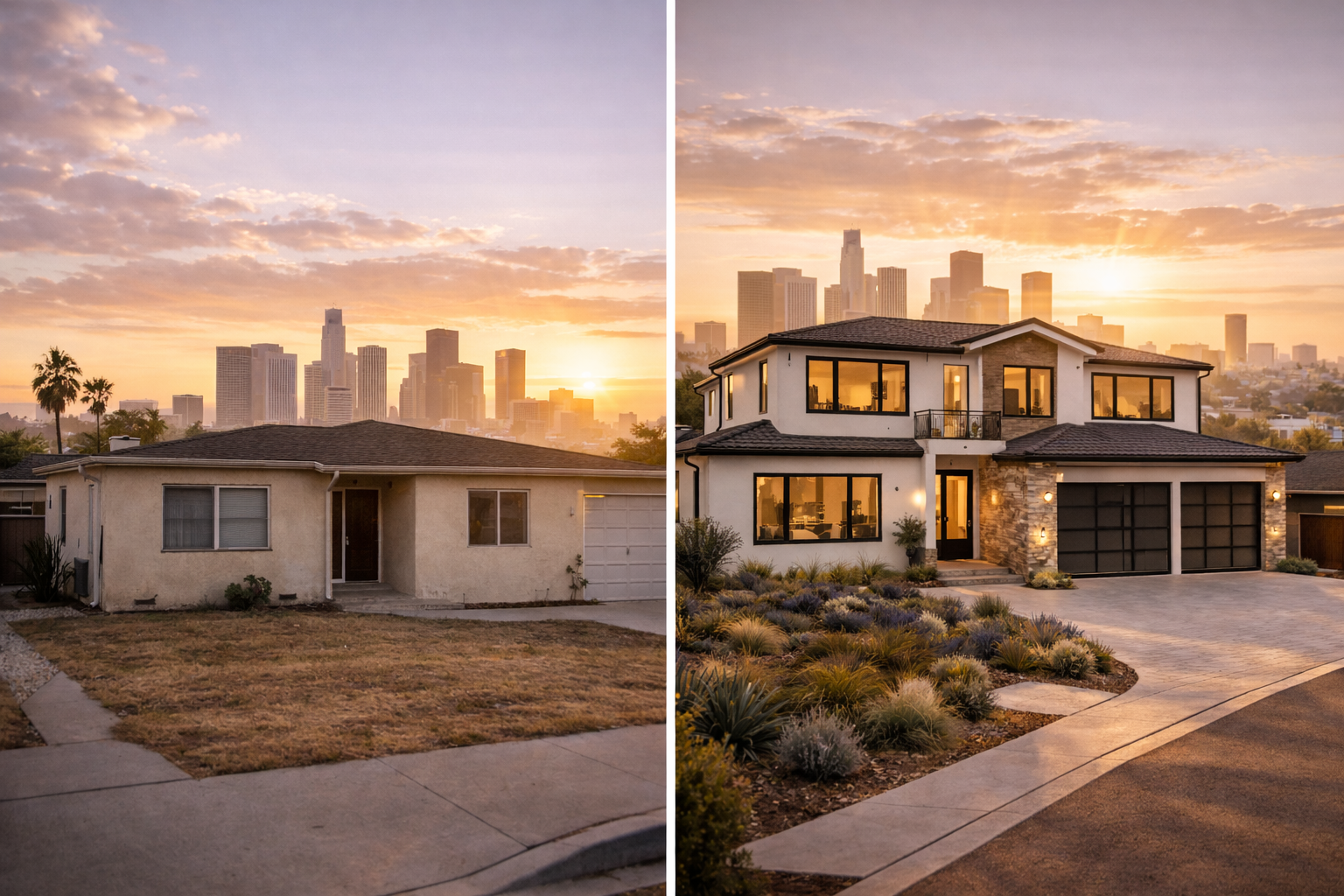Before and after gallery of real Los Angeles renovation projects by NP Line Design