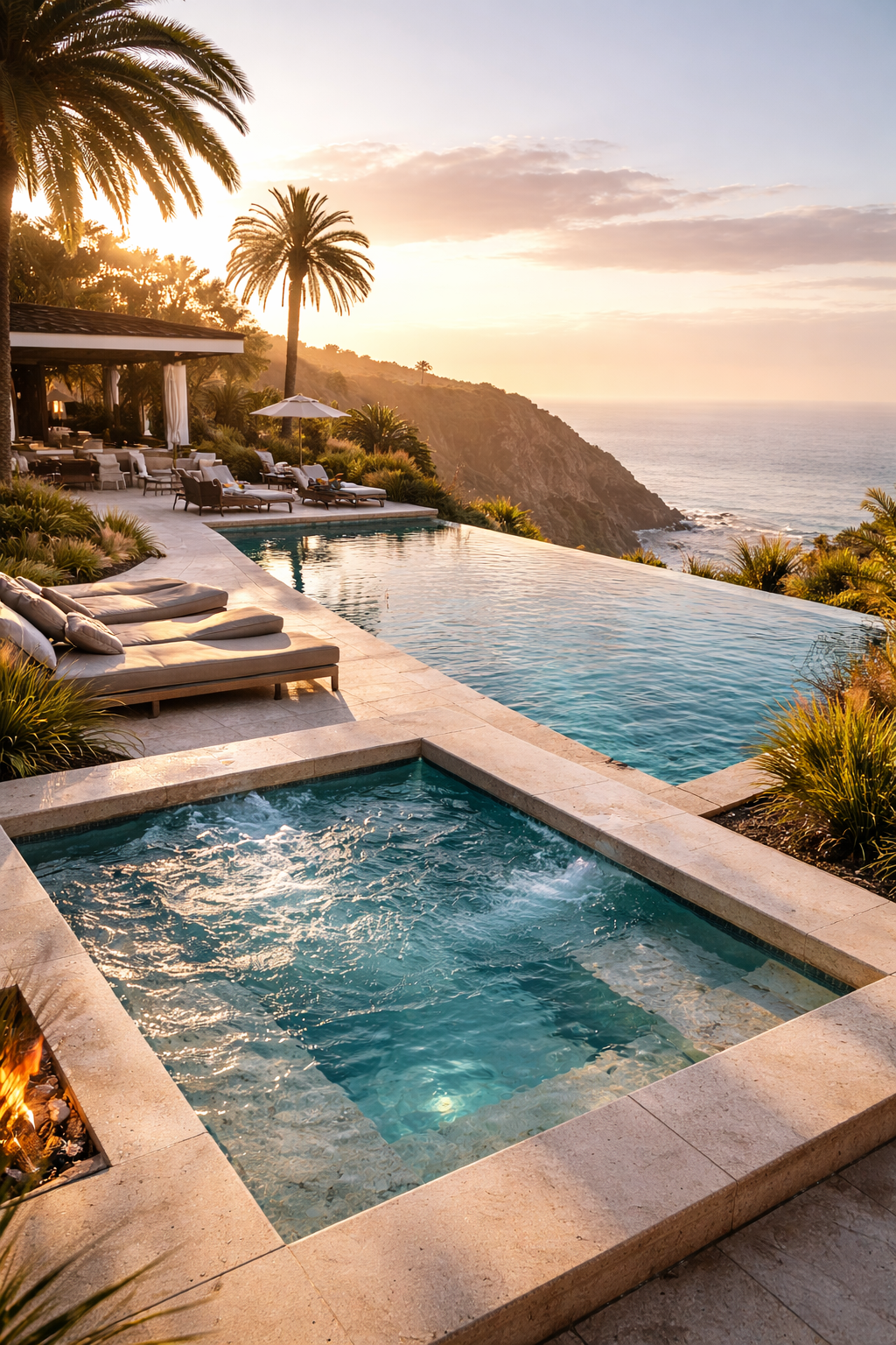 Custom pool and spa construction in Pacific Palisades by NP Line Design